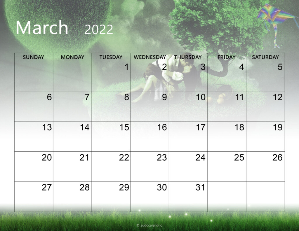 March 2024 Calendar Desktop Wallpaper