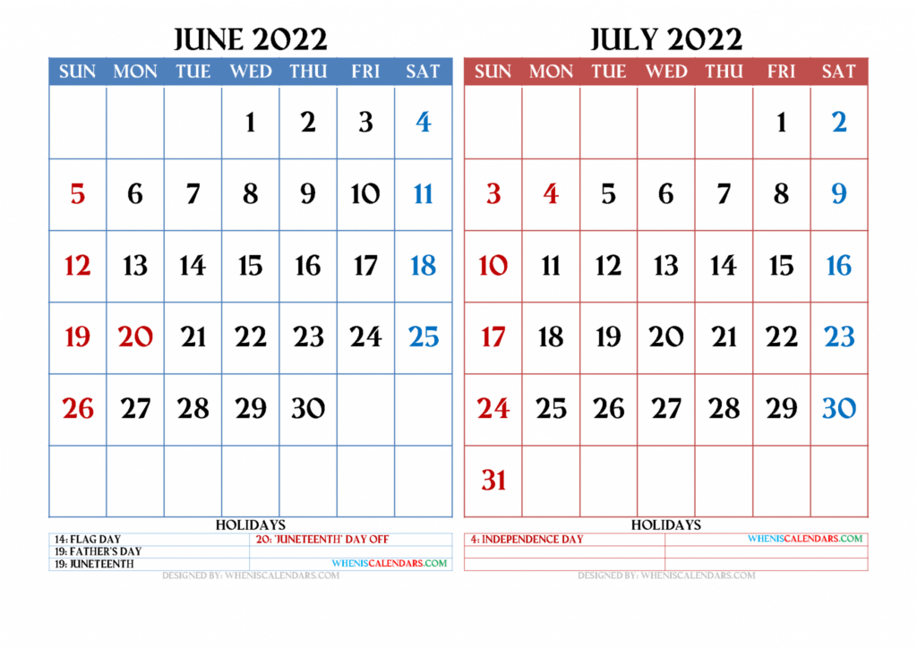 June And July 2024 Calendar