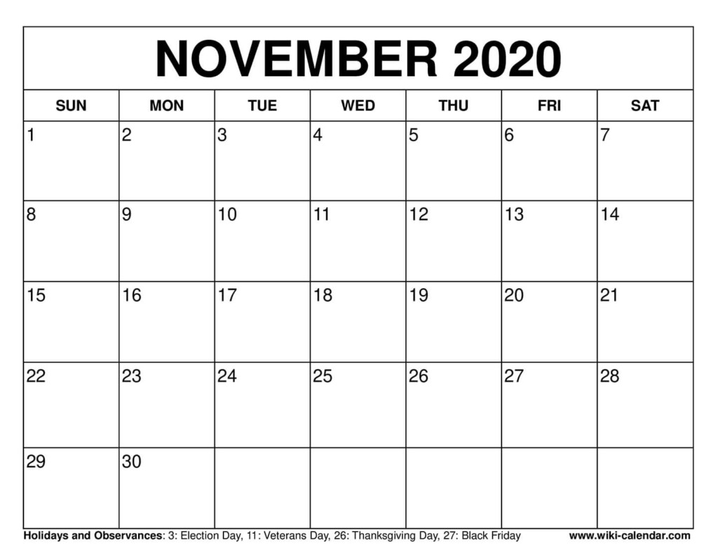 Free Printable Calendar November 2024