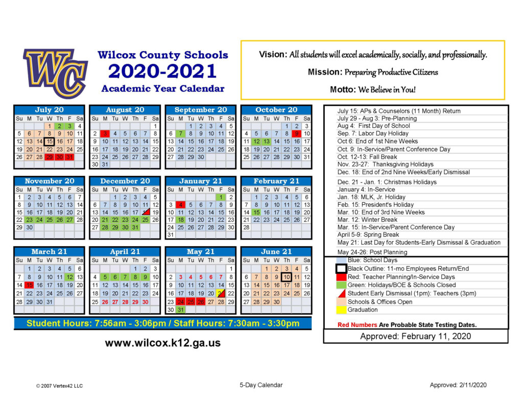 Houston County School Calendar 2021-2024