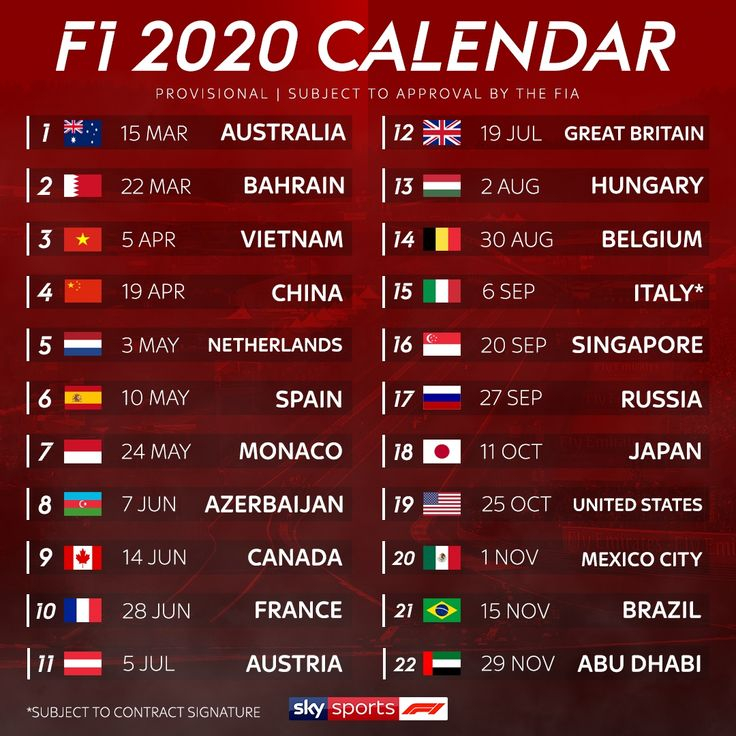 F1 2024 Race Calendar 2024 Calendar Printable