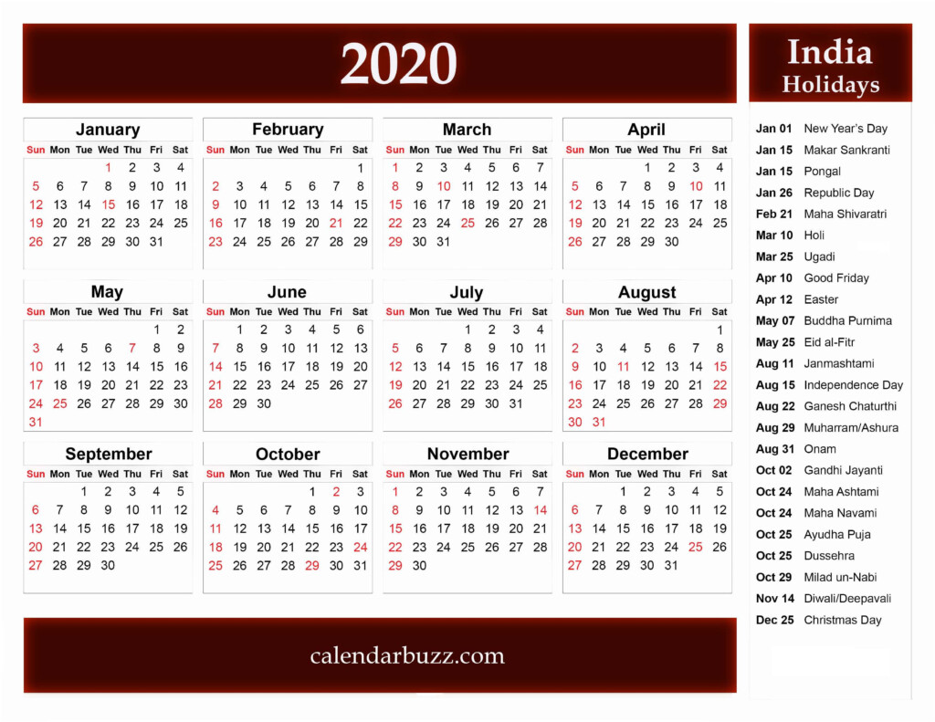 2024 Calendar With Indian Holidays