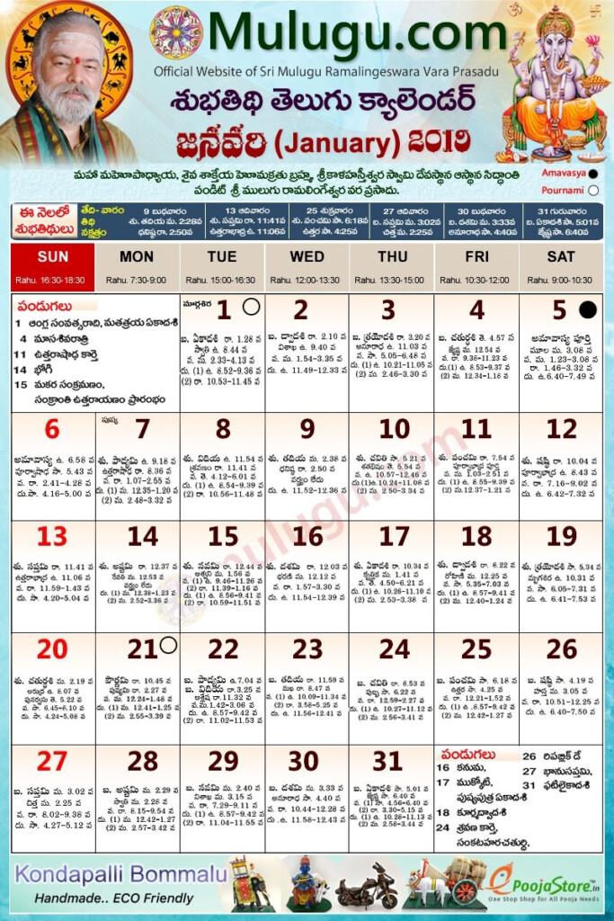 Telugu Calendar Jan 2024