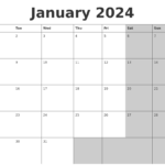 January 2024 Calendar Wallpaper