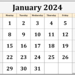 Calendar January 2024