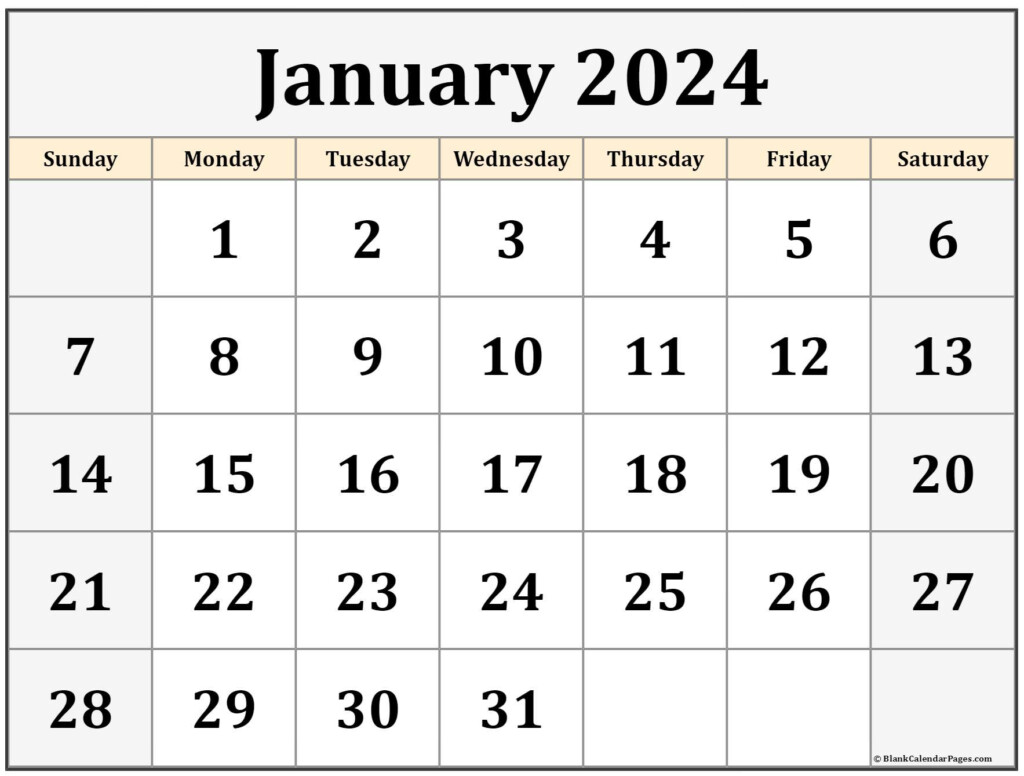Jan 2024 Calendar Printable