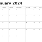 January February 2024 Calendar