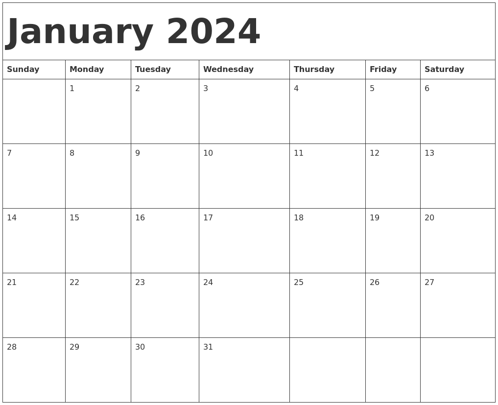 January February 2024 Calendar 2024 Calendar Printable