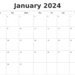 January 2024 Editable Calendar