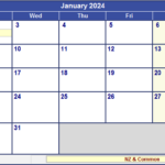 January 2024 Holiday Calendar