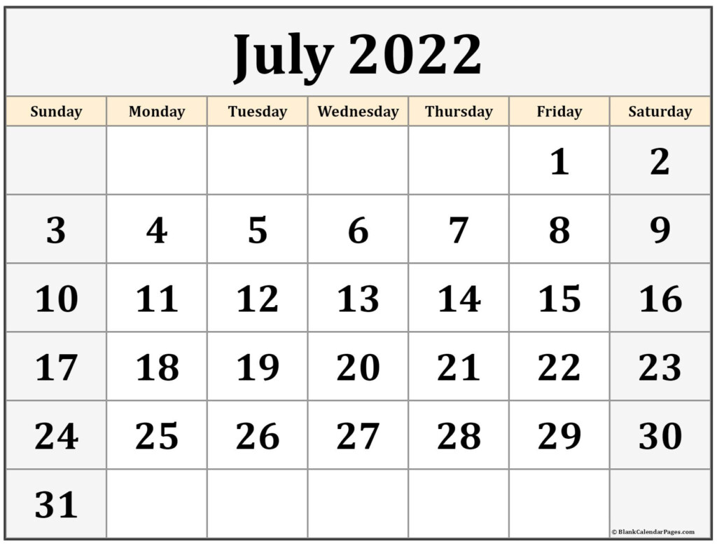 July Printable Calendar 2024