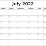 July Printable Calendar 2024