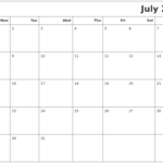 Free Printable Calendar July 2024