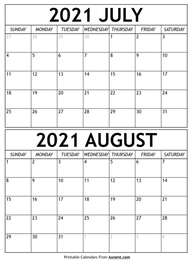 July And August Calendar 2024