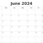 June Calendar 2024