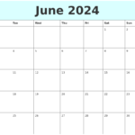 June 2024 Free Printable Calendar