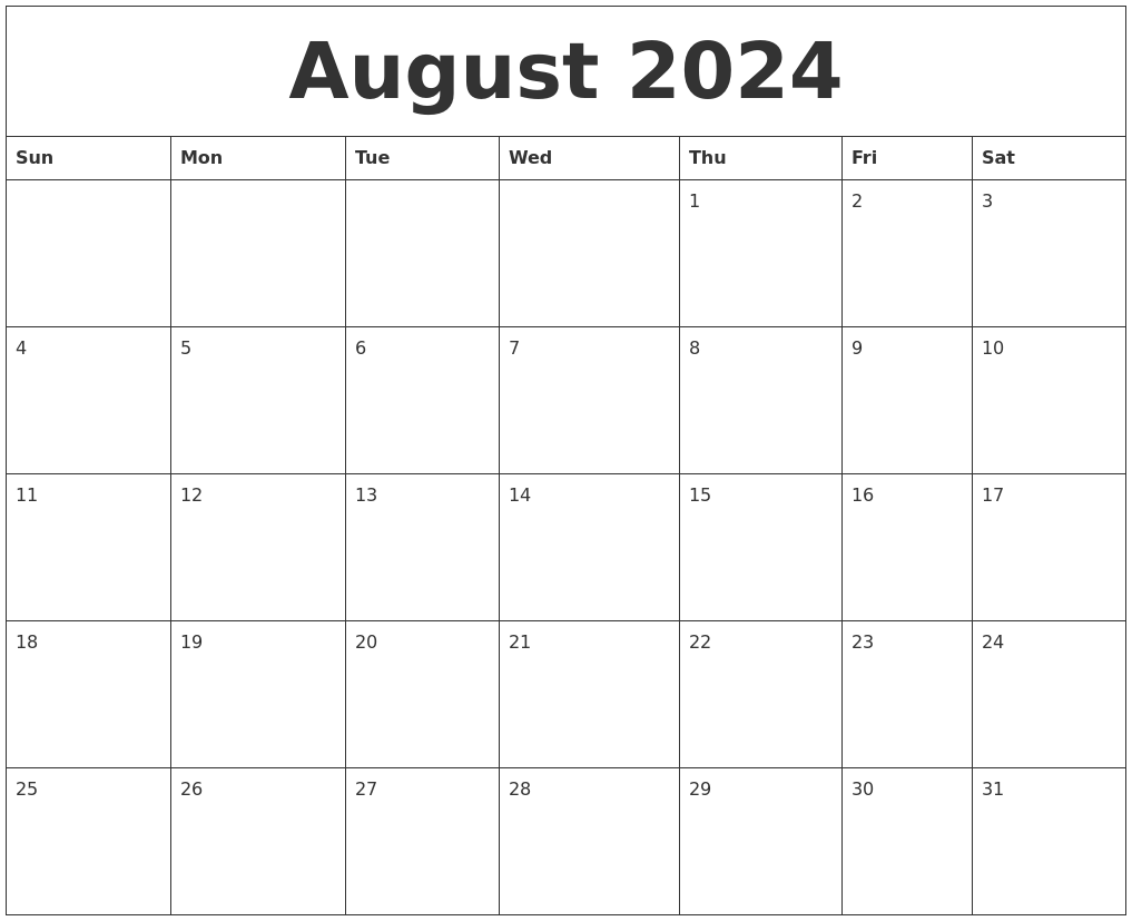 June - August 2024 Calendar