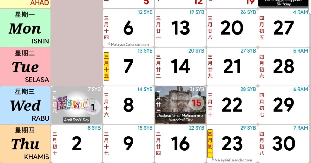 Calendar 2024 Malaysia