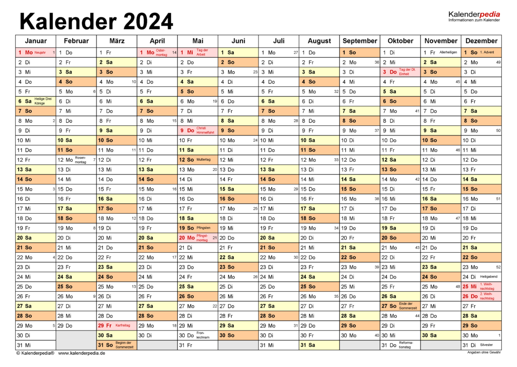 Calendar Pedia 2024