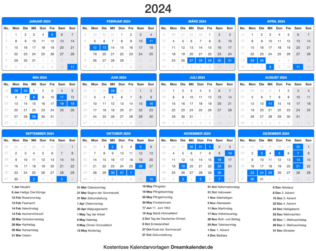 Calendar Of 2024 With Festivals
