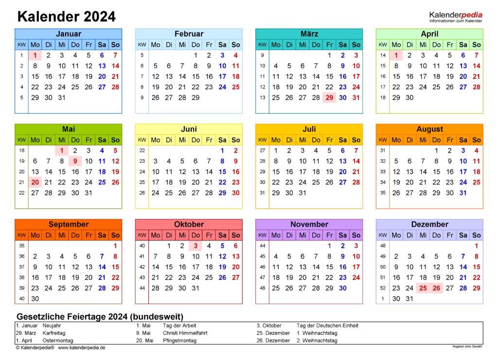 2024 Calendar Pdf