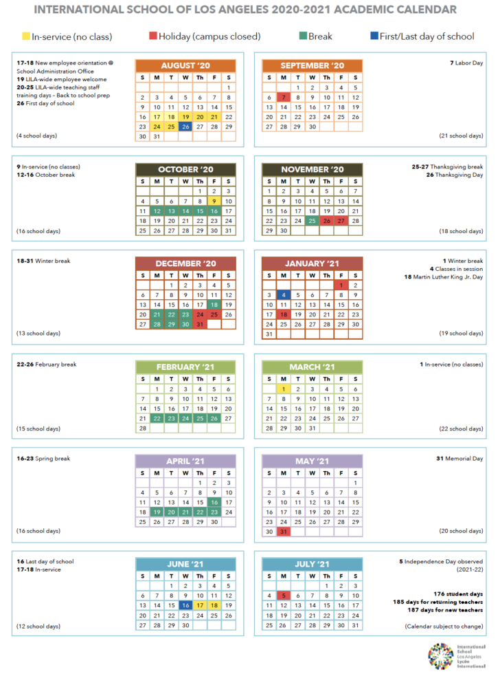Lausd 2021-2024 Calendar