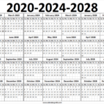 2020-2024 Calendar