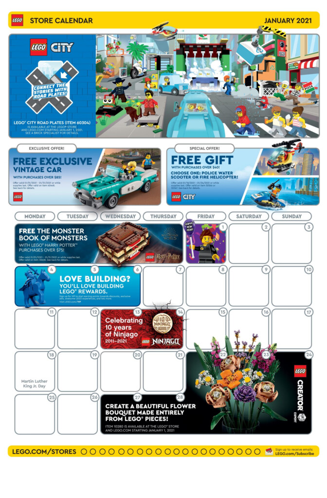 Lego Store Calendar January 2024