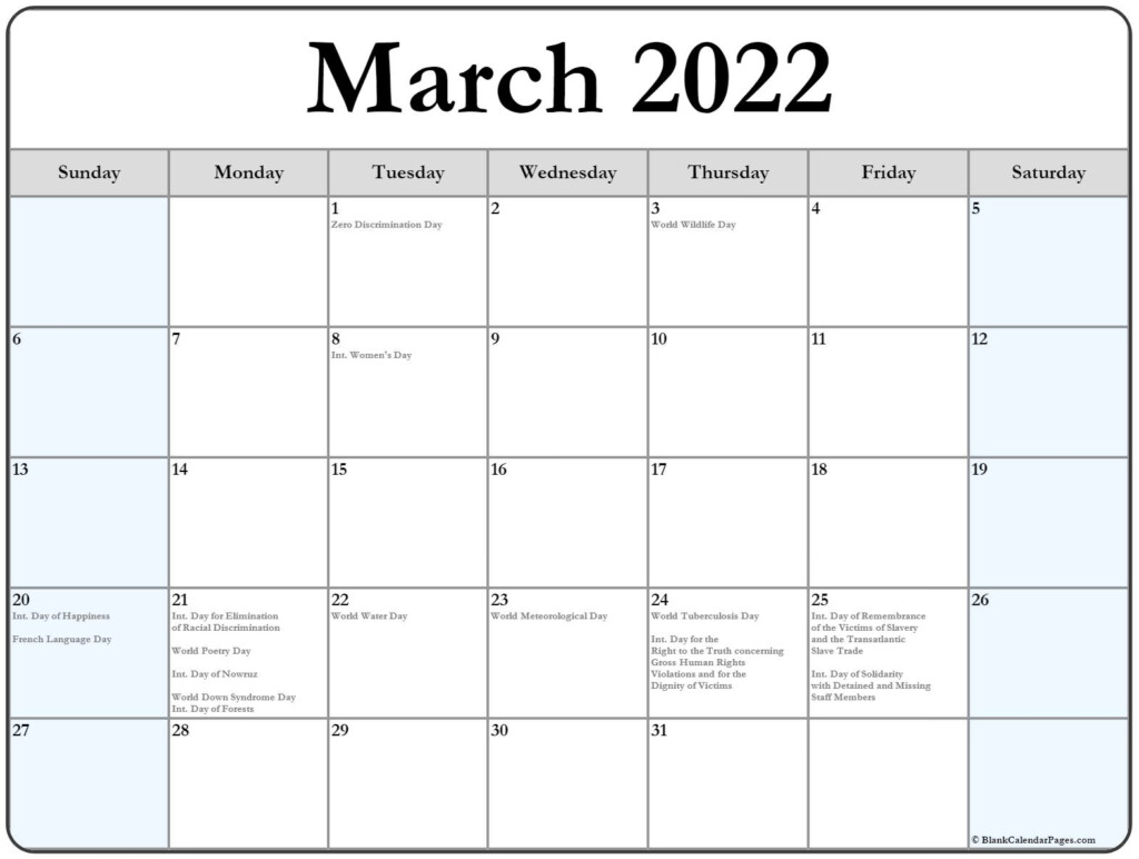 March 2024 Calendar With Holidays