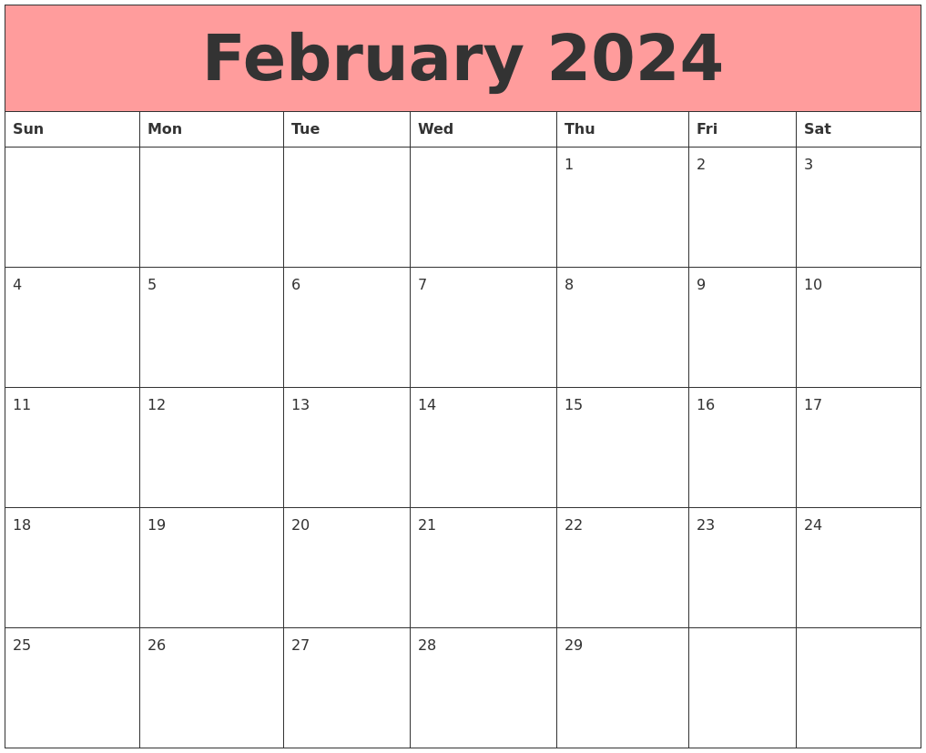 February And March Calendar 2024