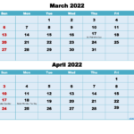 March And April Calendar 2024