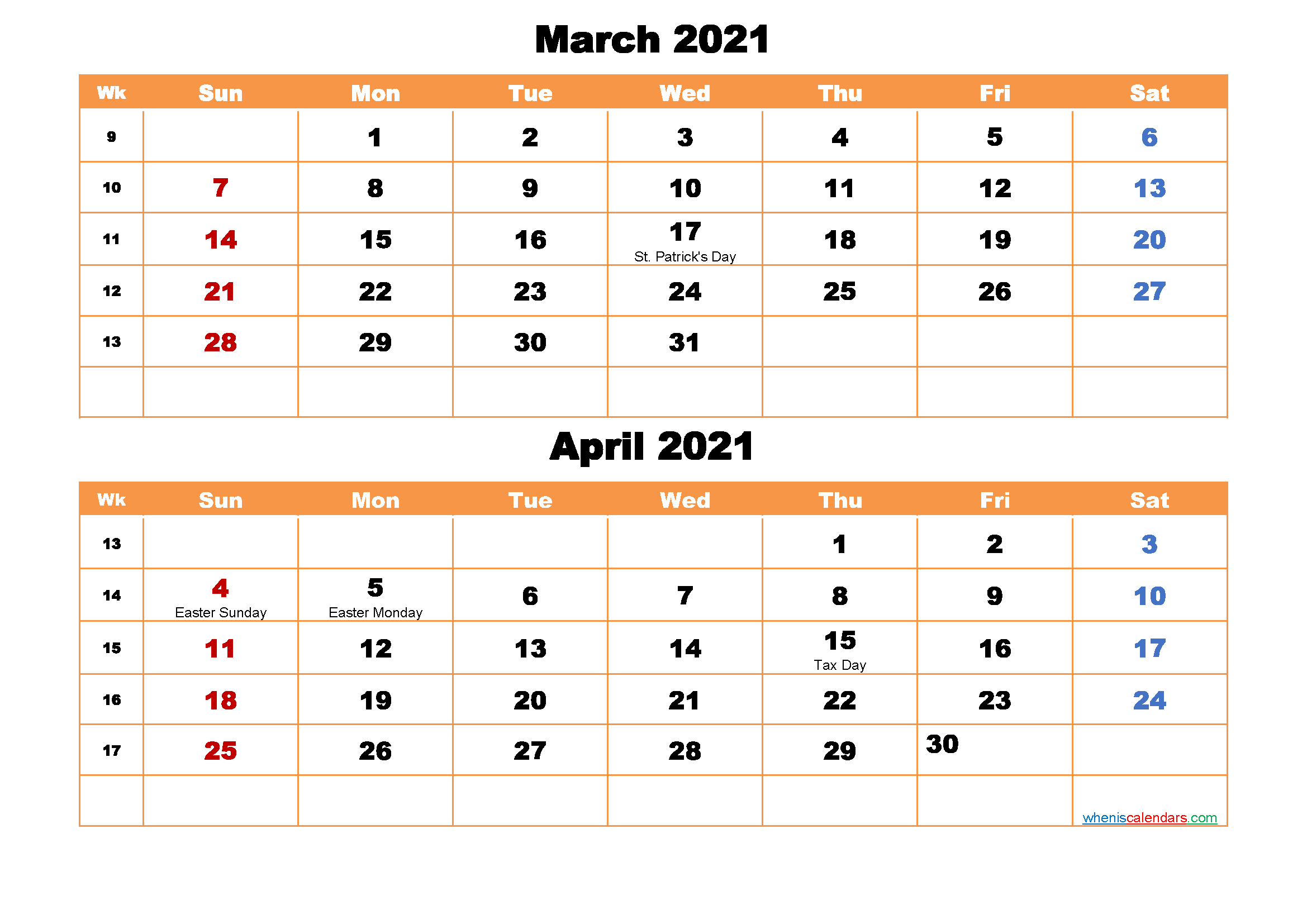 March And April 2024 Calendar 2024 Calendar Printable