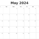 Blank Calendar May 2024