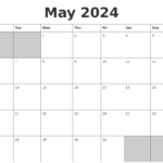 Blank May Calendar 2024