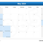 Calendar For May 2024