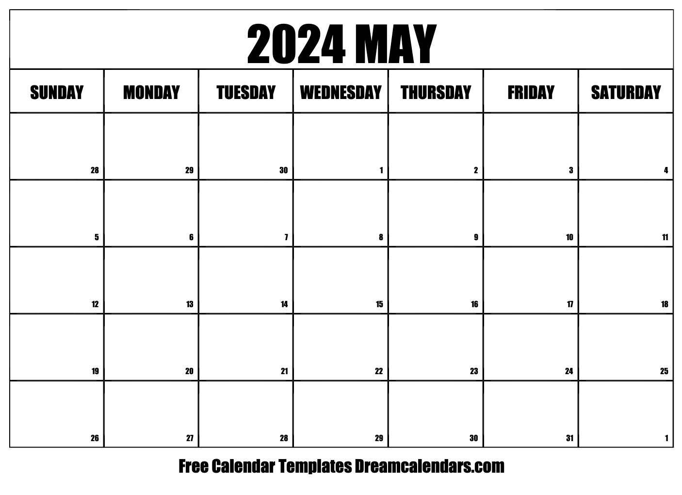 May 2024 Calendar Free Blank Printable Templates 2024 Calendar Printable