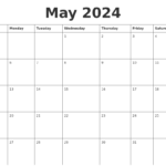 Calender For May Of 2024