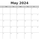 Free Printable May 2024 Calendar