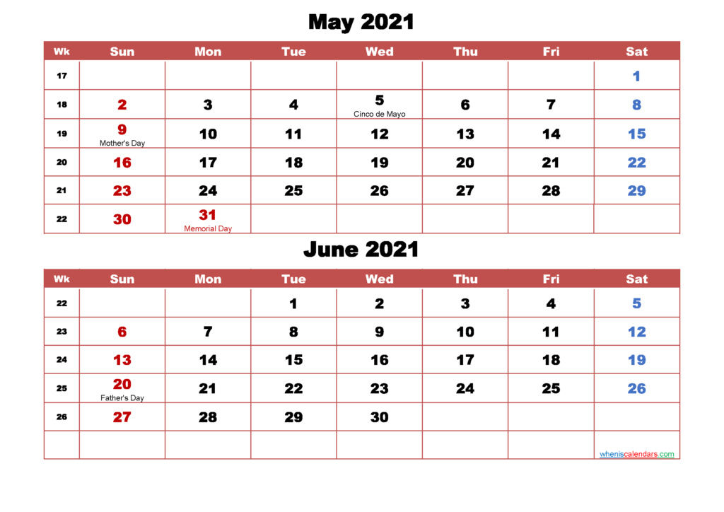 Calendar For May And June 2024