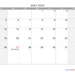 Free Printable May 2024 Calendar With Holidays