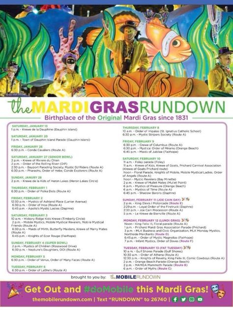 Mardi Gras Calendar 2024