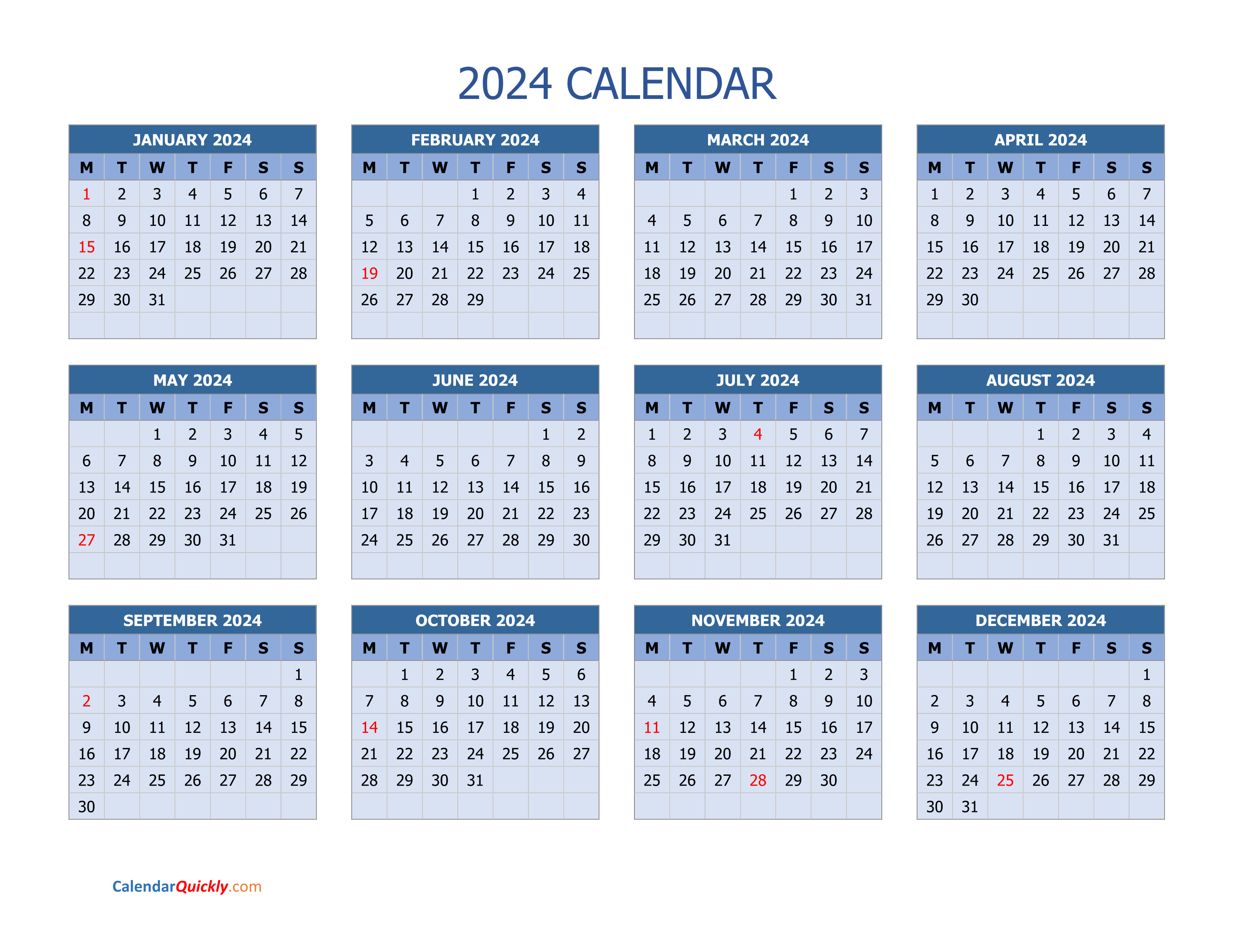 Free 2024 Calendar Mailed To You 2024 Calendar Printable