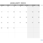 Blank 2024 Monthly Calendar