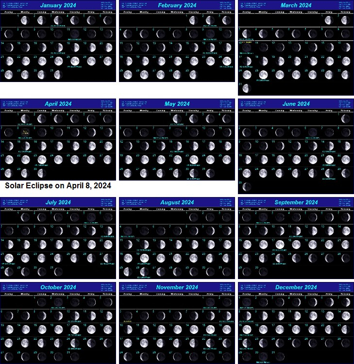 2024 Calendar With Moon Phases