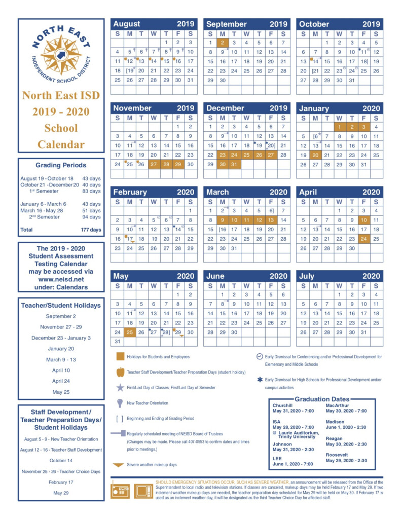 Neisd School Calendar 2024-25