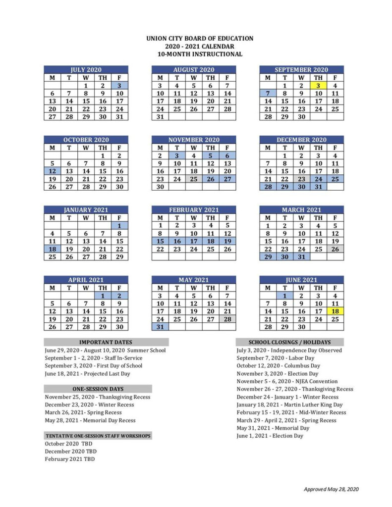 New Haven School Calendar 2021-2024