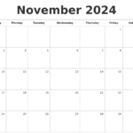 Calendar Nov 2024