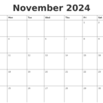 November Calendar 2024