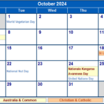 October 2024 Calendar With Holidays