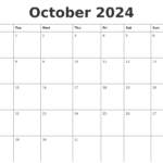 October Calendar 2024